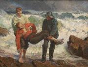 The Drowned is braught on shore, Laurits Tuxen